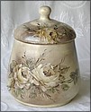 Jar decorated with flowers
