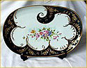 Oblong plate with flowers
